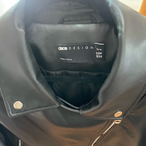 Black Leather Moto Jacket Asymmetrical Zipper - Picture 3 of 7